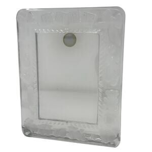 Vintage 90s Princess House Lead Crystal Baby Frame 5x7 Clear Glass